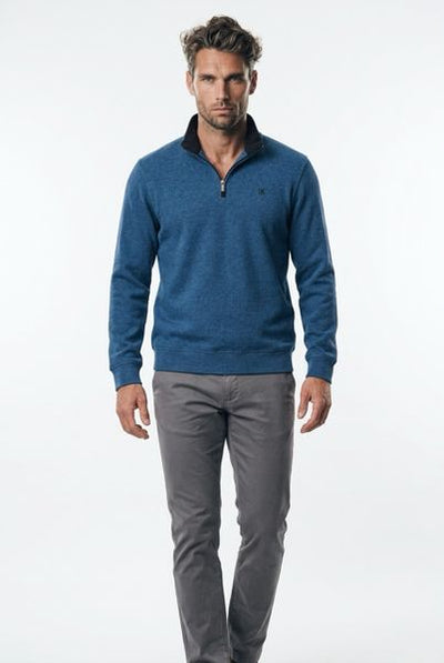 KESSLER 1/4 ZIP W26-DENIM