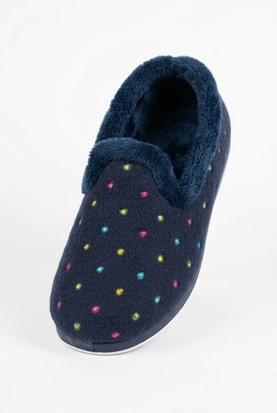 PADDERS REPOSE-NAVY POKADOT