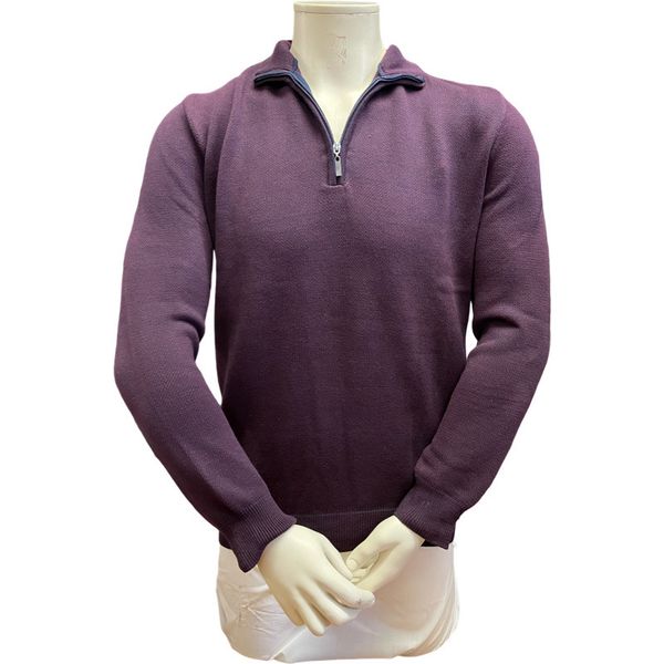 WHITE LABEL FINE 1/4 ZIP 8304 TAYLOR 23-BURGANDY