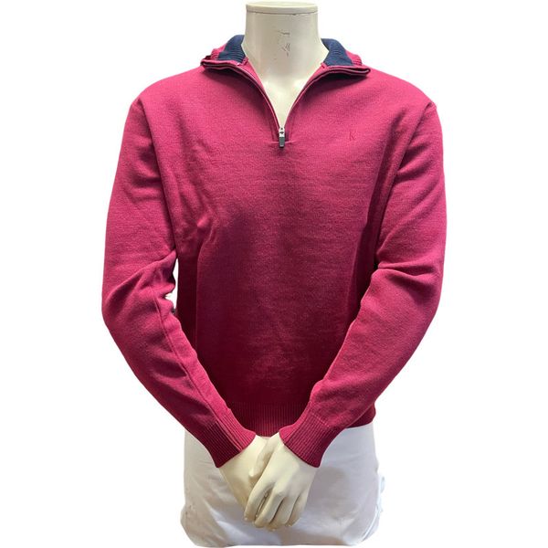 KESSLER PAUL 1/2 ZIP MERINO WOOL MIX -PINK