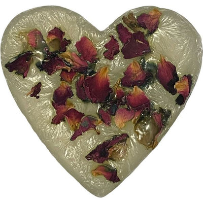 SOAPONDIPITY FRESH MINT RHUBARB HEART & ROSE  PETALS