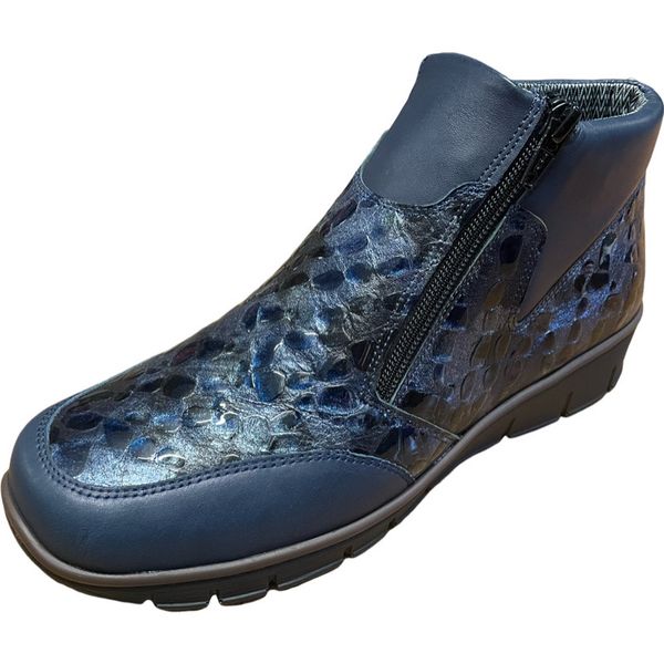 SOFTMODE OAKLAND TWIN ZIP CROC FLAT 6643    2E-NAVY