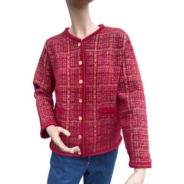 BUTTON LUMBER JACKET DESIGN DM184-CHERRY