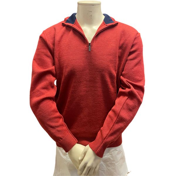 KESSLER PAUL 1/4 ZIP-RUST