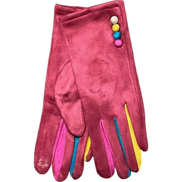 LADIES GLOVE CONTRAST FINGERSG-9526-SANGRIA
