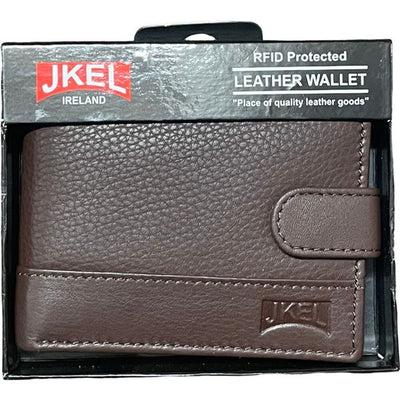 GENTS TWO TONE LEATHER WALLET JKL KBW-12-BROWN