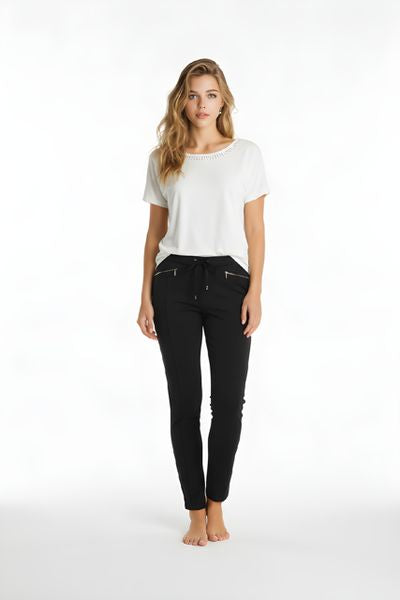 RABE ELASTIC WAIST JERSEY TROUSER 56-111454-BLACK