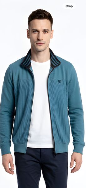 KESSLER FULL ZIP WITH RIB DETAIL90036-PETROL