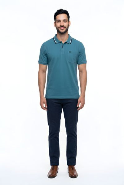 KESSLER PLAIN POLO WITH POCKET 301SS POLO-PETROL