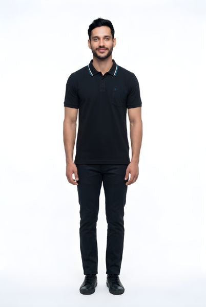 KESSLER PLAIN POLO WITH POCKET 301SS POLO-NAVY