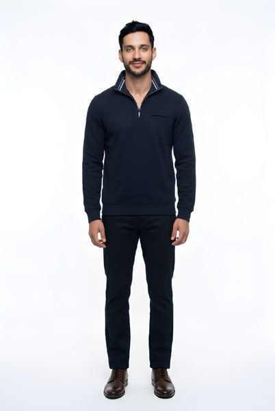 KESSLER 1/4 ZIP CHC31F369-NAVY