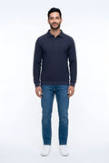 POLO SWEATER SHIRT L/S 55388-NAVY