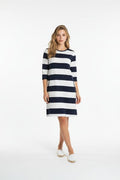 S'QUESTO SHORT DRESS LONG SLEEVE 6191-505697-WHITE NAVY