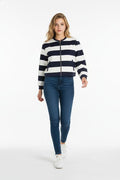 S'QUESTO FULL ZIP SWEATSHIRT 6220-505698-WHITE NAVY