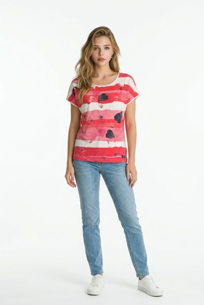 S'QUESTO PRINTED T-SHIRT S/S 6180-505700-WHITE RED