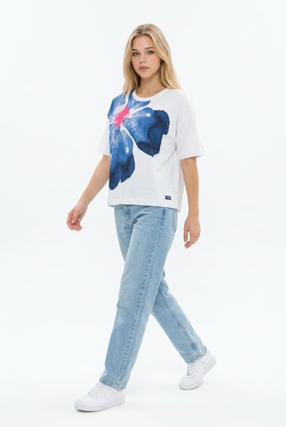 S'QUEST0 PRINTED T-SHIRT S/S 6180-505768-WHITE NAVY