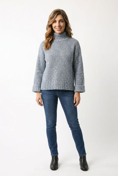 DEERPARK LADIES WOOL JUMPER SC32-CORNFLOWER