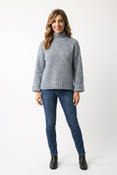 DEERPARK LADIES WOOL JUMPER SC32-CORNFLOWER