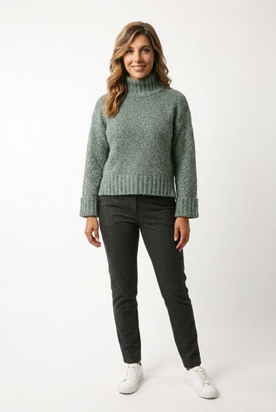 DEERPARK LADIES WOOL JUMPER SC32-PISTACHIO