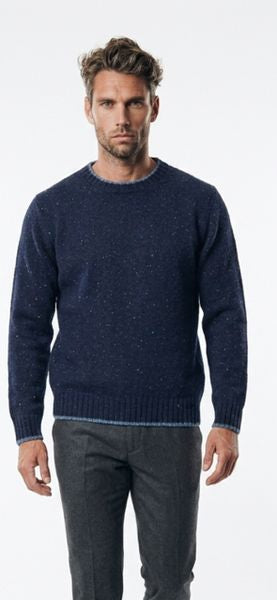 DEERPARK DONEGAL SOFT JERSEY CREW FW25SC1-MIDNIGHT