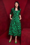 KATE COOPER ZEBRA PRINT FULL BELTED DRESS KCAW23159