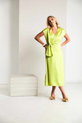 WRAP BUST DRESS WITH FRILL KCS26154-LIME
