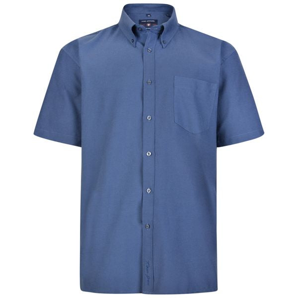 KAM OXFORD SHIRT S/S KBS 663A-NAVY BIG MAN