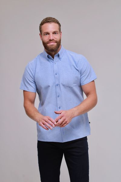 KAM OXFORD SHIRT S/S KBS 663A-DENIM BIG MAN