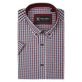 KAM CHECK SHIRT S/S KBS 6287-WINE BIG MAN