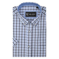 KAM CHECK SHIRT S/S KBS 6287-BLUE BIG MAN