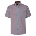 KAM CHECK SHIRT S/S KBS 6287-WINE BIG MAN