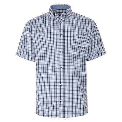 KAM CHECK SHIRT S/S KBS 6287-BLUE BIG MAN