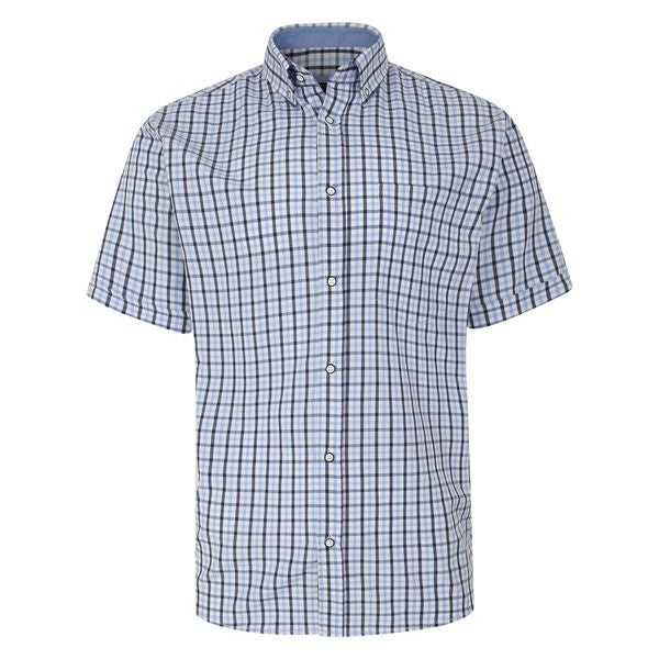 KAM CHECK SHIRT S/S KBS 6287-BLUE BIG MAN