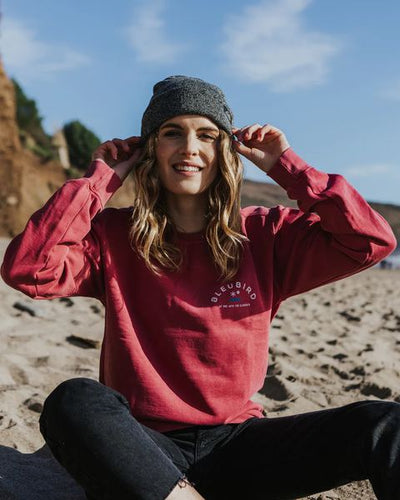 BLEUBIRD ORIGINAL CREW SWEATSHIRT-CRIMSON UNISEX