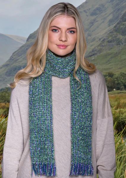 MUCROS WEAVERS MOHAIR-VISCOSE SCARF-GREEN