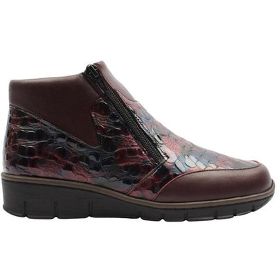 SOFTMODE OAKLAND TWIN ZIP CROC FLAT 6643    2E-WINE
