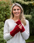 ERIN ARAN CABLE HANDWARMERS PK927-RED