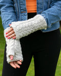 ERIN ARAN CABLE HANDWARMERS PK927-OATMEAL