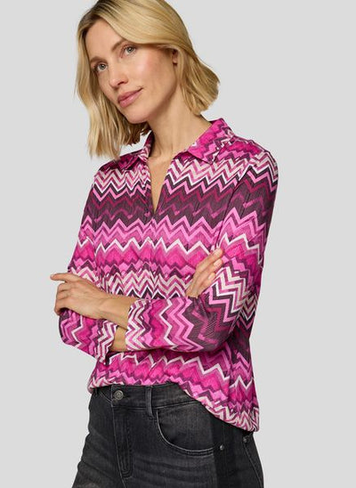 RABE L/S BLOUSE PATTERN 3 BUTTON 55-122362