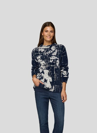 RABE LADIES ROUNDNECK JUMPER 55-223614-NAVY MIX