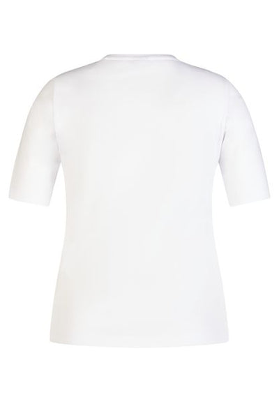 RABE WHITE TOP  WITH PINK FLOWER DETAIL  56-117381