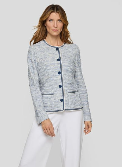 RABE JACKET BUTTON LUMBER  56-118225-WHITE BLUE