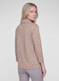 RABE TOP COWL NECK L/S TAN PATTERN 57-121354