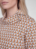RABE TOP COWL NECK L/S TAN PATTERN 57-121354