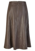 RABE BROWN PLEATHER SKIRT 57-122143