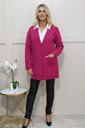 LEBEK LADIES CARDIGAN WITH POCKETS 46640052-GRAPE