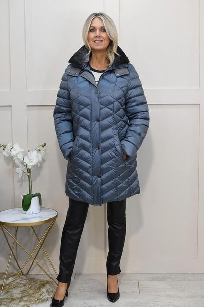 LEBEK ZIPPED QUITED HOODED 30460052-BLUE