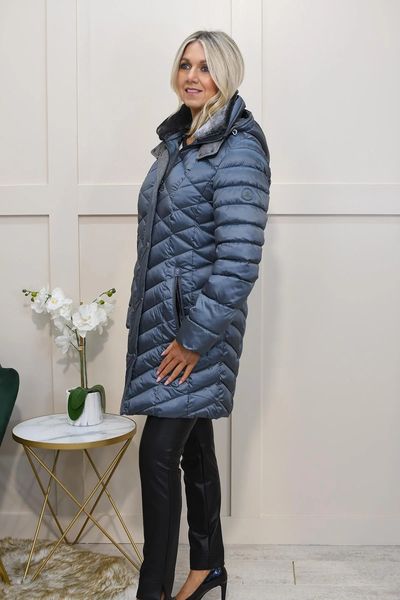 LEBEK ZIPPED QUITED HOODED 30460052-BLUE