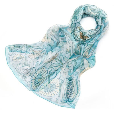 SILK SCARF POMEGRANATE & LILLY