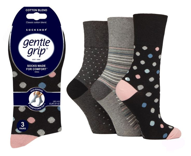 GENTLE GRIP SOCKS 3 PACK SOLRH270G3